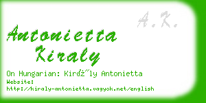 antonietta kiraly business card